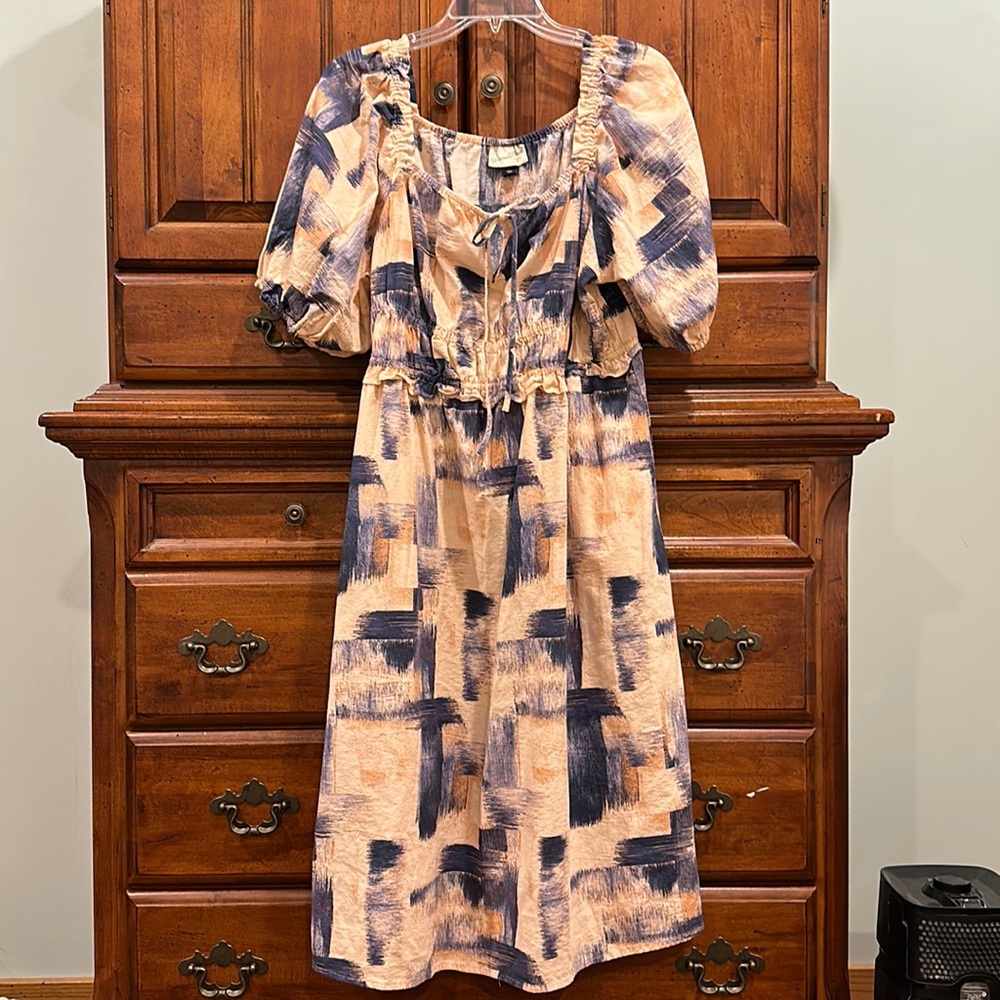 Universal Thread Pink and Blue Midi Dress Size L Large